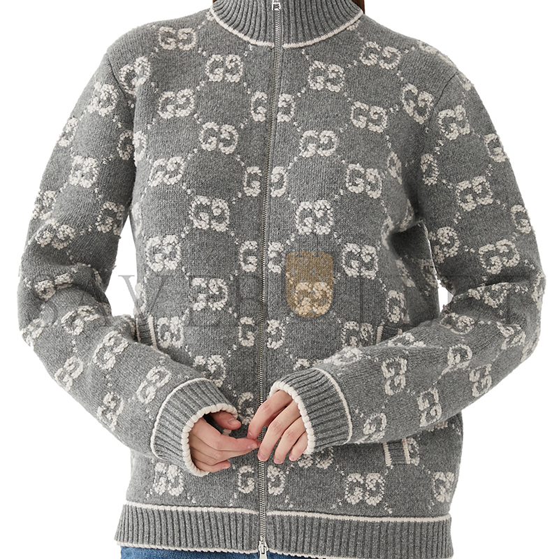 GUCCI GG BOUCLÉ STITCH JACQUARD CARDIGAN 814285